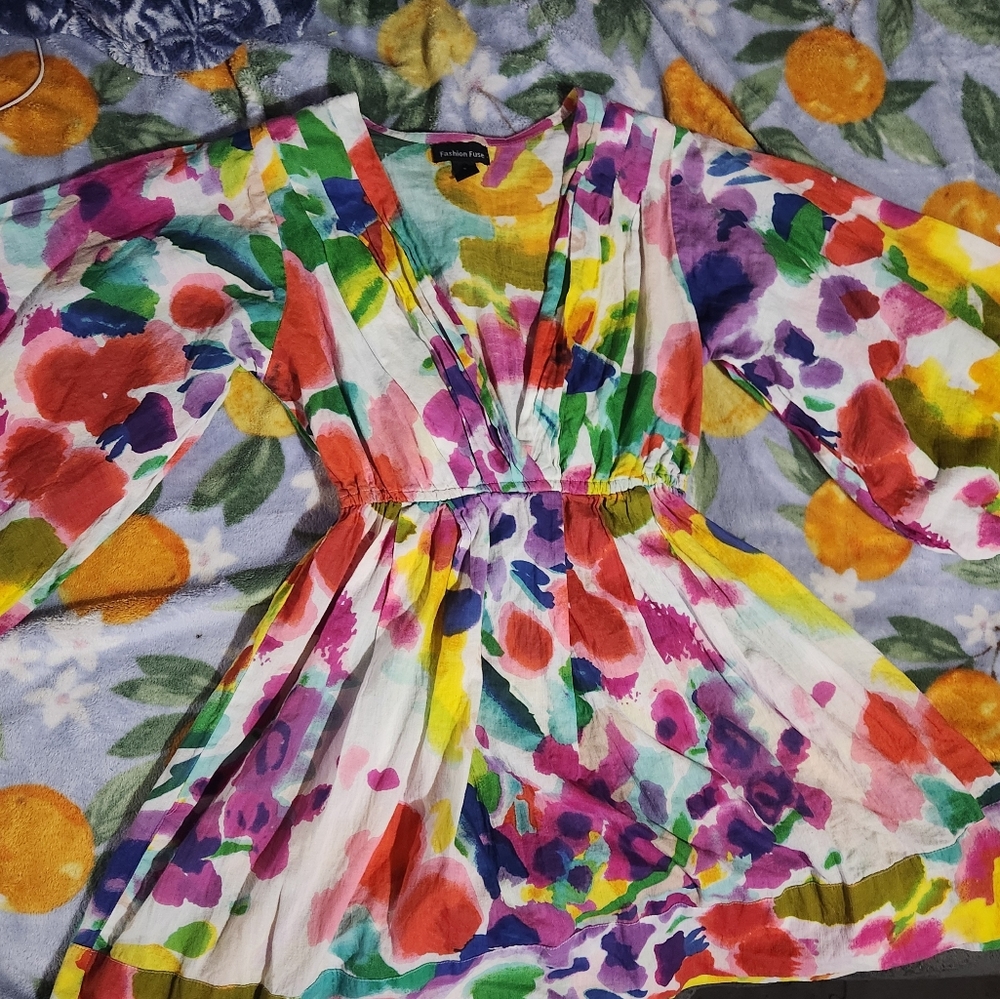Fashion Fuse Colorful Flowy Unique Dress Size S